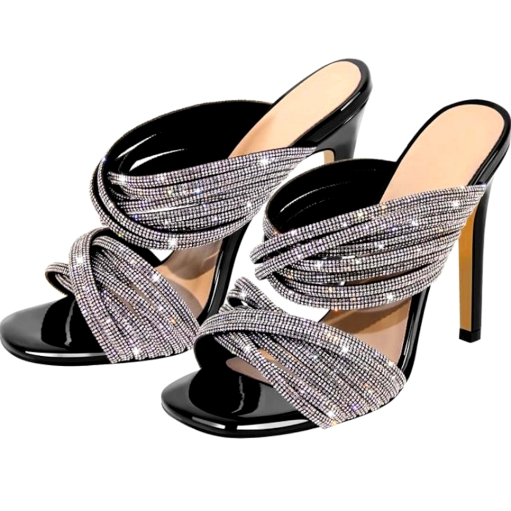Elegant Black and Silver Heels